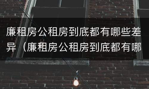 廉租房公租房到底都有哪些差异（廉租房公租房到底都有哪些差异呢）