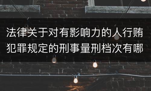 法律关于对有影响力的人行贿犯罪规定的刑事量刑档次有哪些