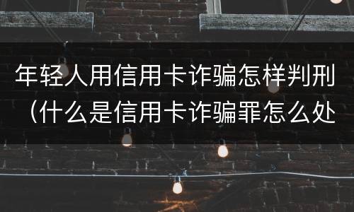 年轻人用信用卡诈骗怎样判刑（什么是信用卡诈骗罪怎么处罚）