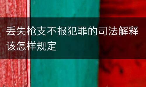 丢失枪支不报犯罪的司法解释该怎样规定