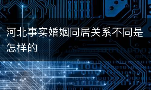 河北事实婚姻同居关系不同是怎样的