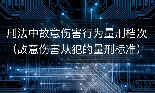 刑法中故意伤害行为量刑档次（故意伤害从犯的量刑标准）