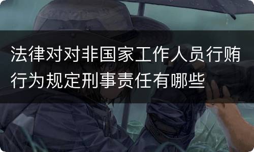 法律对对非国家工作人员行贿行为规定刑事责任有哪些