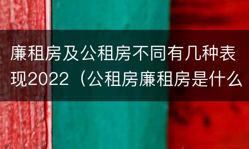 廉租房及公租房不同有几种表现2022（公租房廉租房是什么意思）