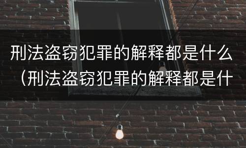刑法盗窃犯罪的解释都是什么（刑法盗窃犯罪的解释都是什么内容）