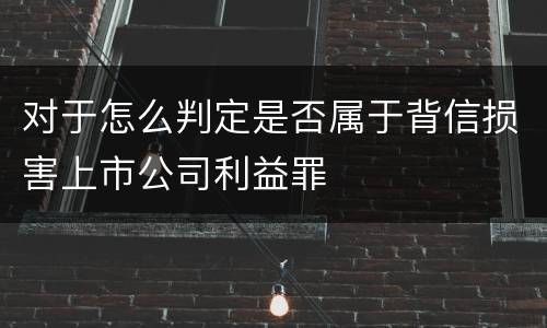 对于怎么判定是否属于背信损害上市公司利益罪
