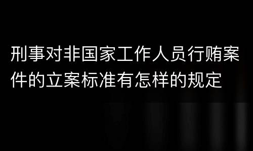 刑事对非国家工作人员行贿案件的立案标准有怎样的规定