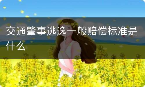 交通肇事逃逸一般赔偿标准是什么