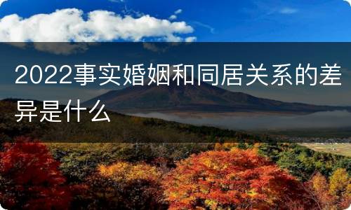 2022事实婚姻和同居关系的差异是什么