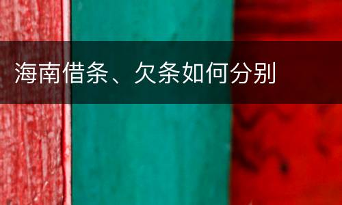 海南借条、欠条如何分别
