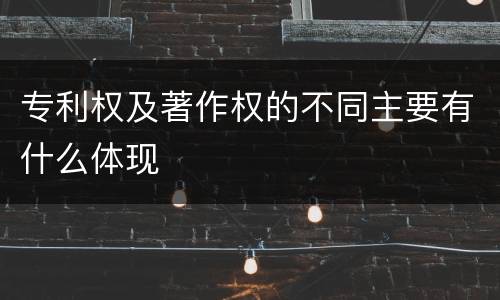 专利权及著作权的不同主要有什么体现