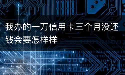 我办的一万信用卡三个月没还钱会要怎样样