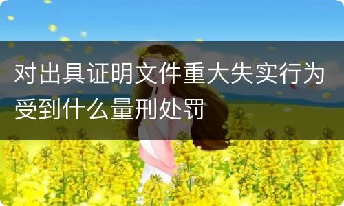 对出具证明文件重大失实行为受到什么量刑处罚