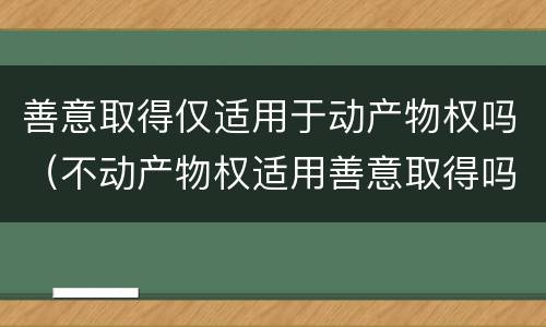 善意取得仅适用于动产物权吗（不动产物权适用善意取得吗）