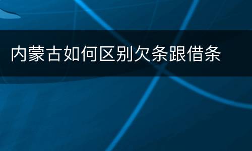 内蒙古如何区别欠条跟借条