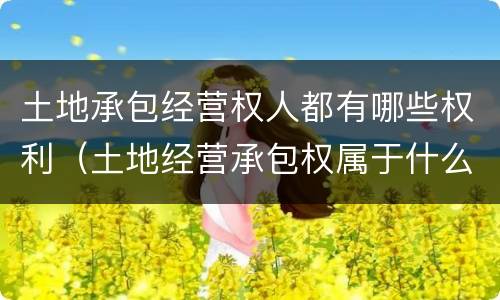 土地承包经营权人都有哪些权利（土地经营承包权属于什么权）