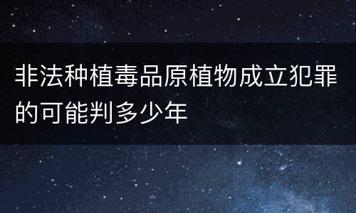 非法种植毒品原植物成立犯罪的可能判多少年