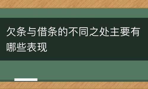 欠条与借条的不同之处主要有哪些表现