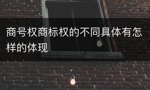 商号权商标权的不同具体有怎样的体现