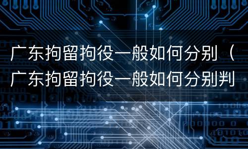 广东拘留拘役一般如何分别（广东拘留拘役一般如何分别判刑）