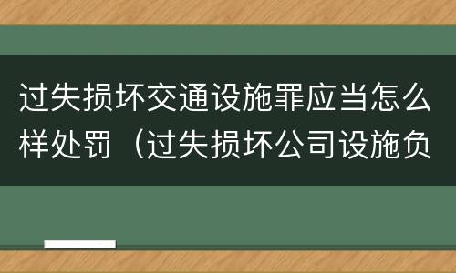 过失损坏交通设施罪应当怎么样处罚（过失损坏公司设施负什么责任）