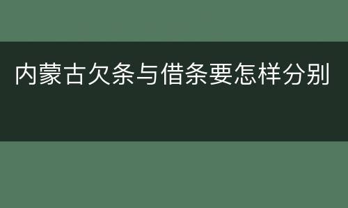 内蒙古欠条与借条要怎样分别