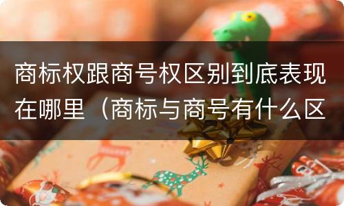 商标权跟商号权区别到底表现在哪里（商标与商号有什么区别）