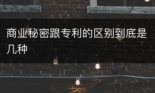 商业秘密跟专利的区别到底是几种