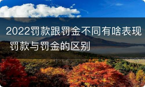 2022罚款跟罚金不同有啥表现 罚款与罚金的区别