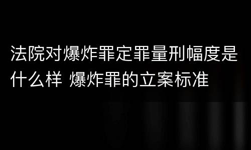 法院对爆炸罪定罪量刑幅度是什么样 爆炸罪的立案标准