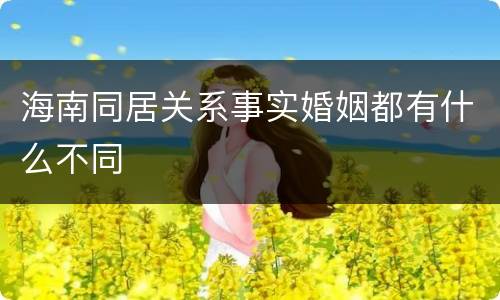 海南同居关系事实婚姻都有什么不同