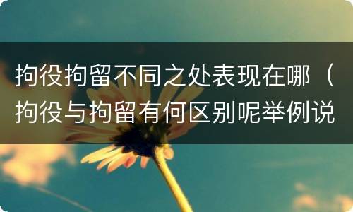 拘役拘留不同之处表现在哪（拘役与拘留有何区别呢举例说明）
