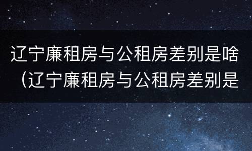 辽宁廉租房与公租房差别是啥（辽宁廉租房与公租房差别是啥啊）