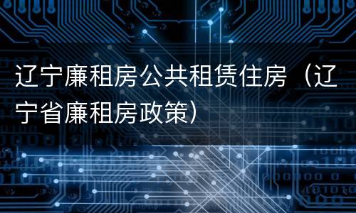 辽宁廉租房公共租赁住房（辽宁省廉租房政策）