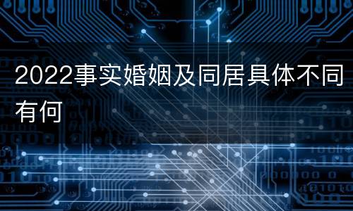 2022事实婚姻及同居具体不同有何