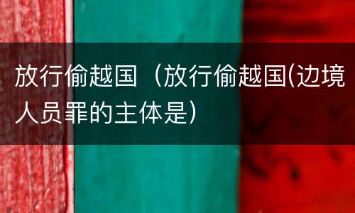 放行偷越国（放行偷越国(边境人员罪的主体是）