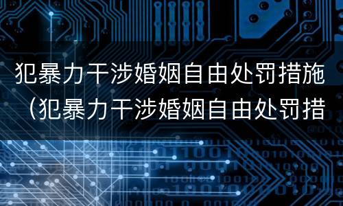 犯暴力干涉婚姻自由处罚措施（犯暴力干涉婚姻自由处罚措施有哪些）