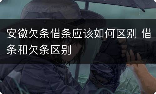 安徽欠条借条应该如何区别 借条和欠条区别