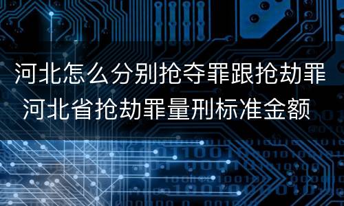 河北怎么分别抢夺罪跟抢劫罪 河北省抢劫罪量刑标准金额