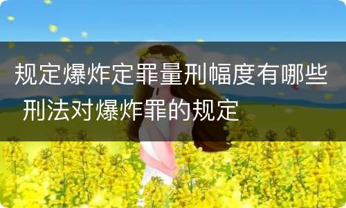 规定爆炸定罪量刑幅度有哪些 刑法对爆炸罪的规定