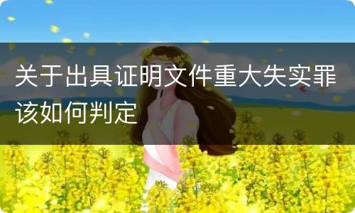 关于出具证明文件重大失实罪该如何判定