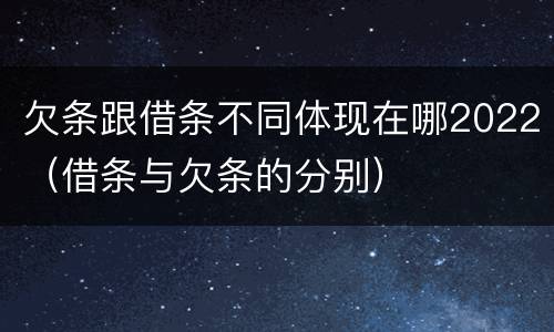 欠条跟借条不同体现在哪2022（借条与欠条的分别）