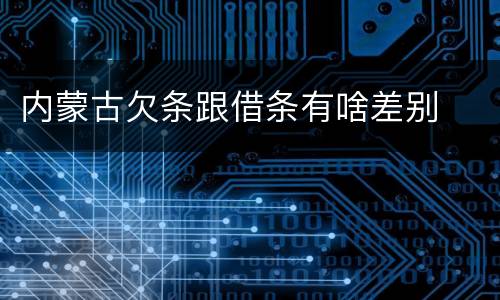 内蒙古欠条跟借条有啥差别