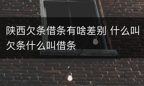 陕西欠条借条有啥差别 什么叫欠条什么叫借条