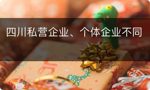 四川私营企业、个体企业不同