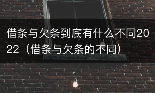 借条与欠条到底有什么不同2022（借条与欠条的不同）