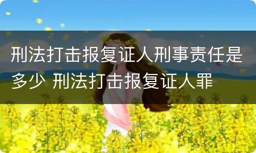 刑法打击报复证人刑事责任是多少 刑法打击报复证人罪