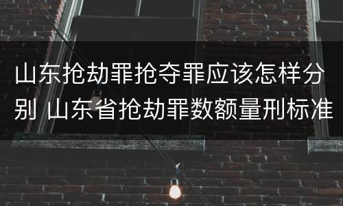 山东抢劫罪抢夺罪应该怎样分别 山东省抢劫罪数额量刑标准