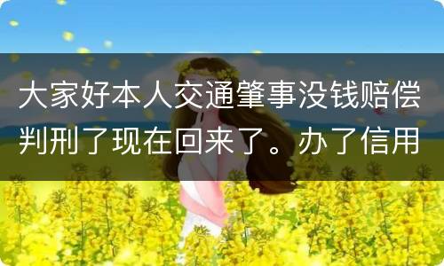 大家好本人交通肇事没钱赔偿判刑了现在回来了。办了信用卡对方是否可以冻结
