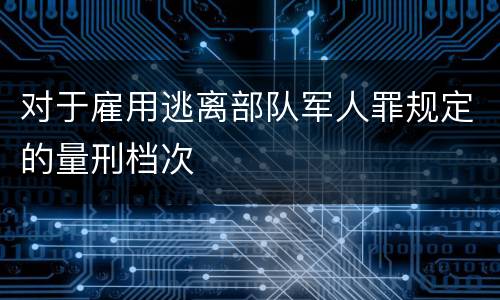 对于雇用逃离部队军人罪规定的量刑档次